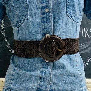 Chocolate Brown Braided Leather Belt NWT